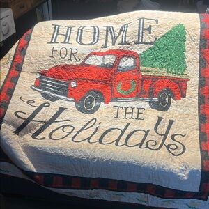 Festive Red Truck Holiday Quilt